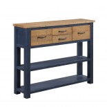 Splash of Blue - Large Console Table - Low Bookcase